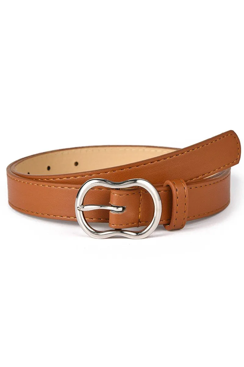 APPLE BUCKLE CASUAL SIMPLE LEATHER BELT FOR WOMEN