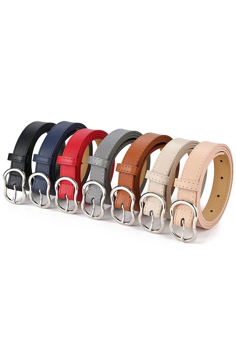 APPLE BUCKLE CASUAL SIMPLE LEATHER BELT FOR WOMEN