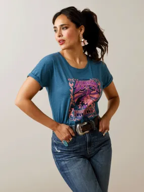 Ariat 10045444 Womens Bronco Betty T-Shirt Steel Blue Heather