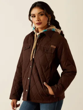 Ariat 10052401 Womens Grizzly Quilted Barn Jacket Mole Dark Brown