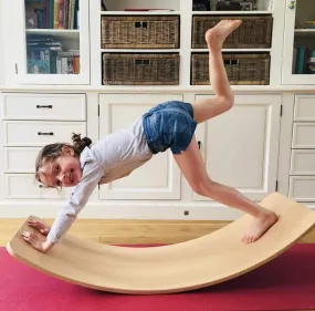 Balance Board for Kids play, Yoga, Pilates, strength training kids and adult sizes natural handmade European Beech wood