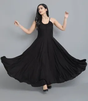 Black Rayon Long Dress