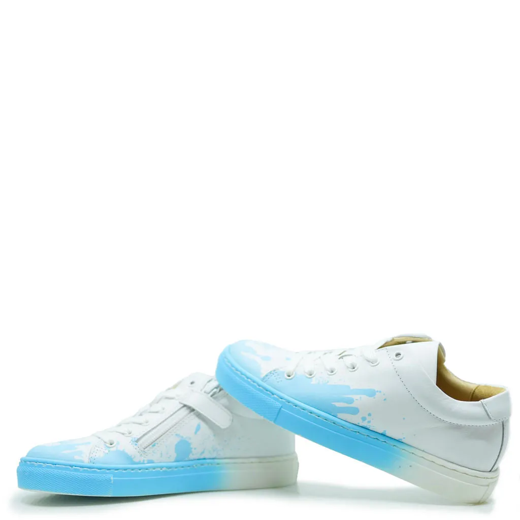 Blublonc Sky Blue Speckled Paint Sneaker