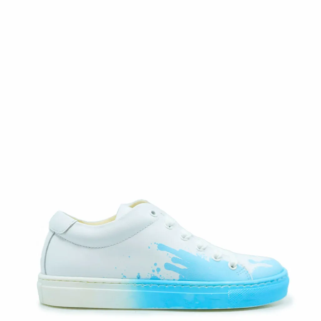 Blublonc Sky Blue Speckled Paint Sneaker