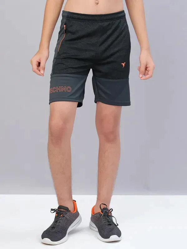 Boys Melange Slim Fit Shorts with TECHNO GUARD