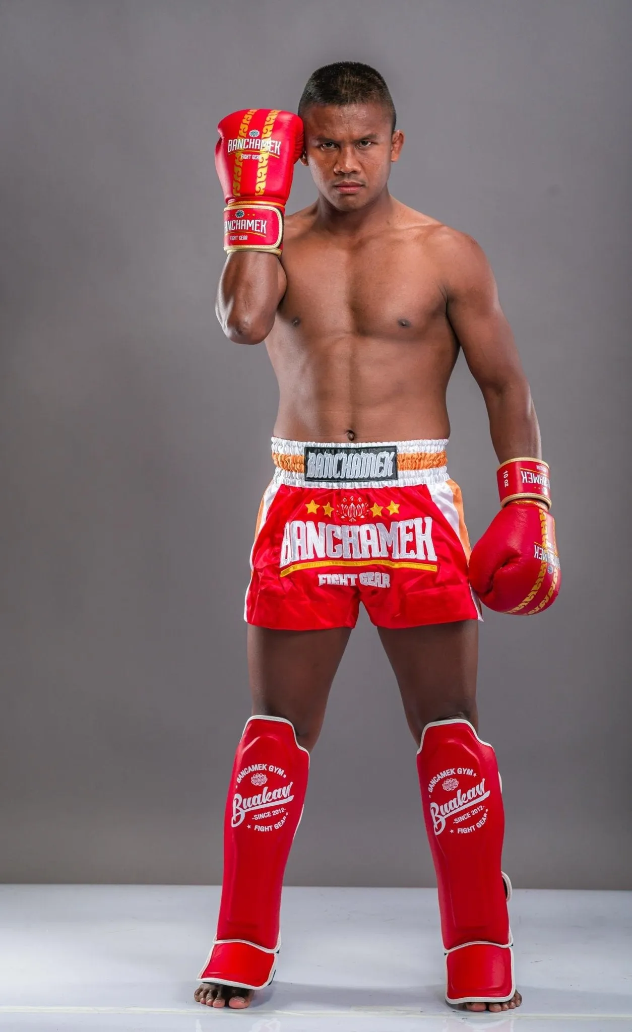 Buakaw Shorts BFG4-4 RED WHITE GOLD