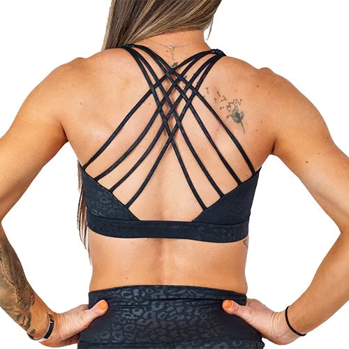 Butterfly Back Bra | Black Leopard