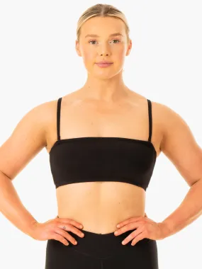 Convertible Bandeau Sports Bra - Black