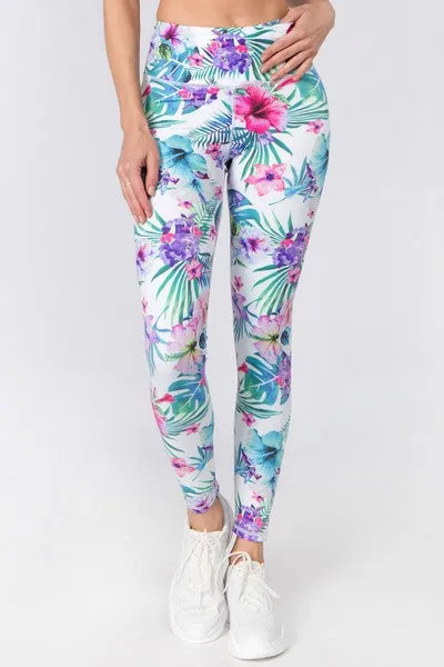 Genesis Active High Rise Tropical Floral Printed Leggings