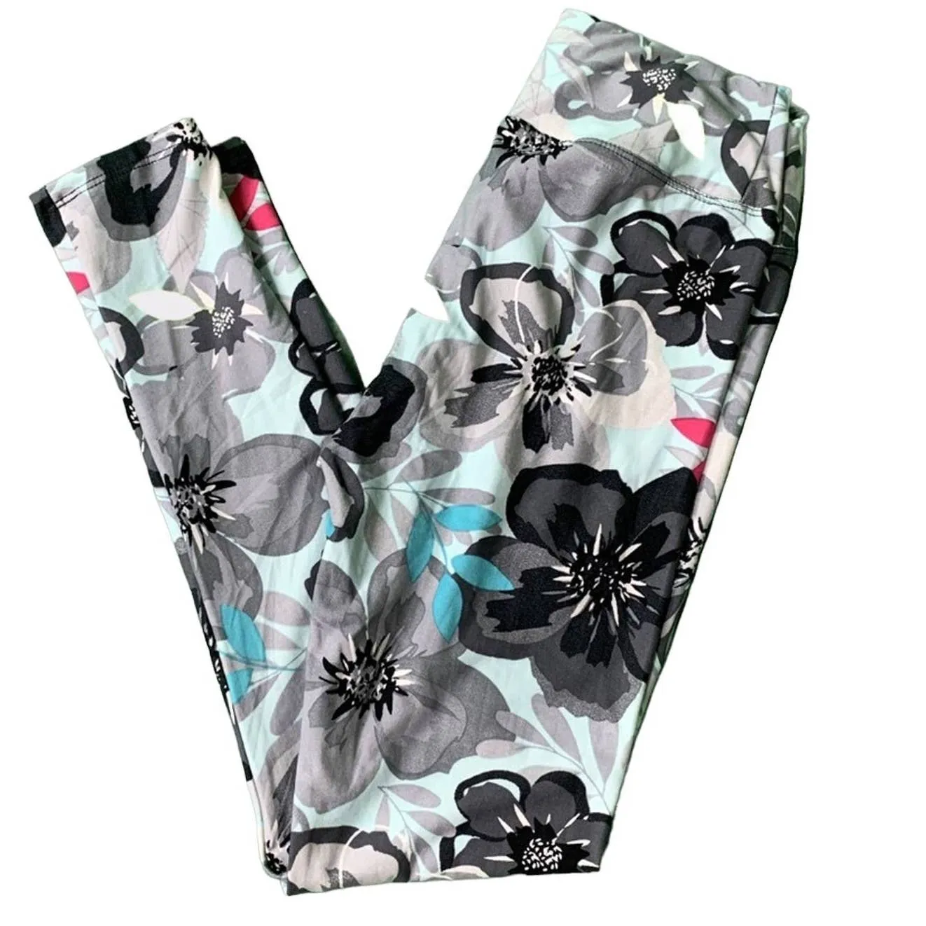 Hawaiian Hibiscus Floral Yoga Leggings One Size