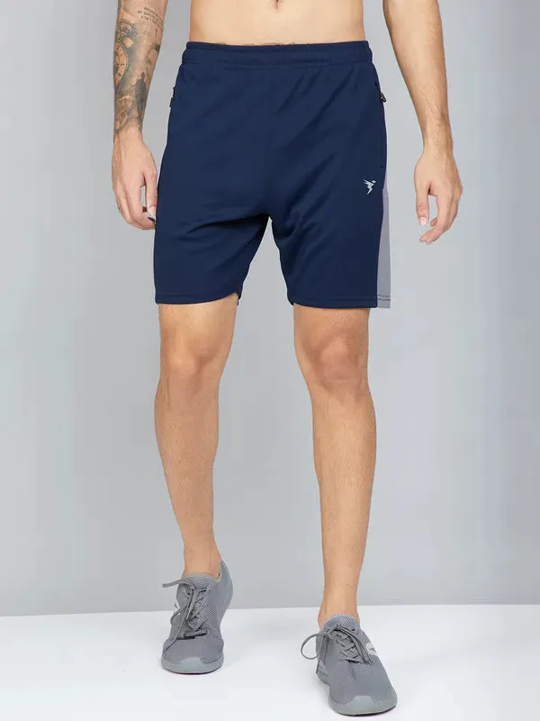 Men Colorblock Slim Fit Shorts with TECHNO DRY