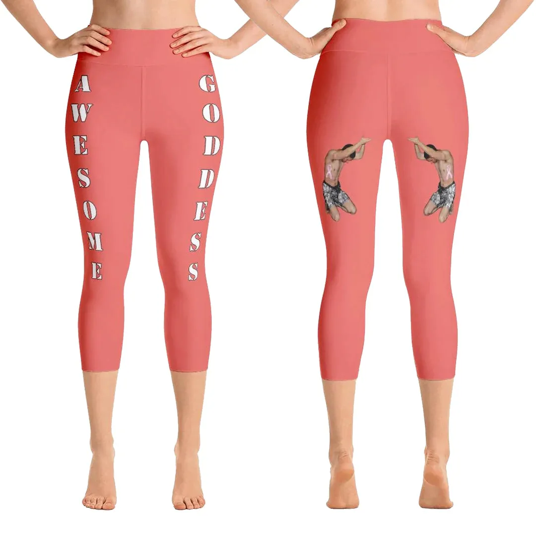 Our best VIRAL capri leggings awesome goddess front 20 colors with white letters