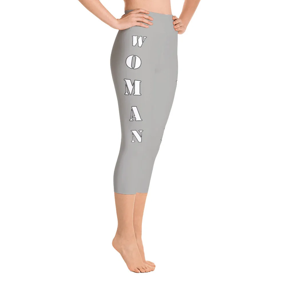 Our best viral leggings gray woman power white lettering