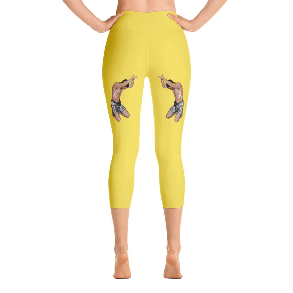 Our best viral leggings yellow awesome goddess black letters