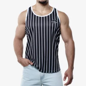 PUMP Striped slim fit tank black