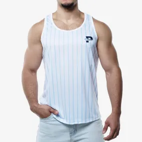 PUMP Striped slim fit tank sky blue