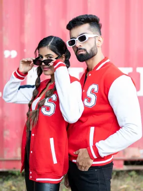 Red good vibes S Varsity Jacket