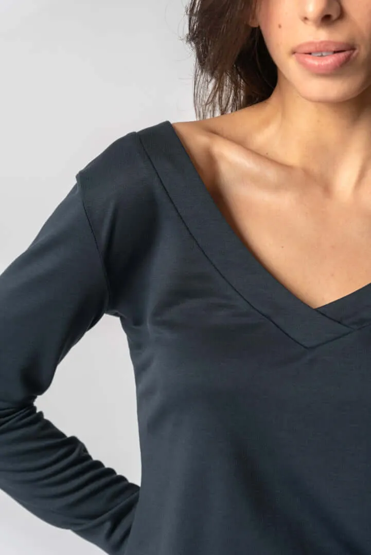 V Neck Long-sleeve Shirt